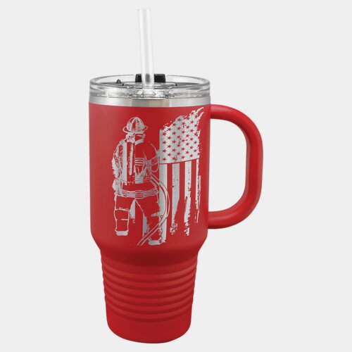 Red 32 oz. Polar Camel Travel Mug with Snap Lid and Straw Thumbnail