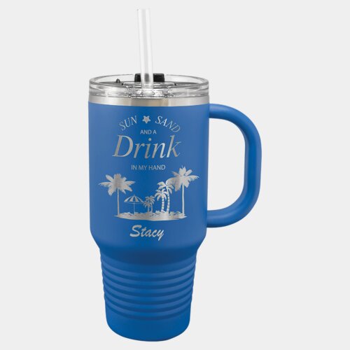 Royal Blue 32 oz. Polar Camel Travel Mug with Snap Lid and Straw Thumbnail