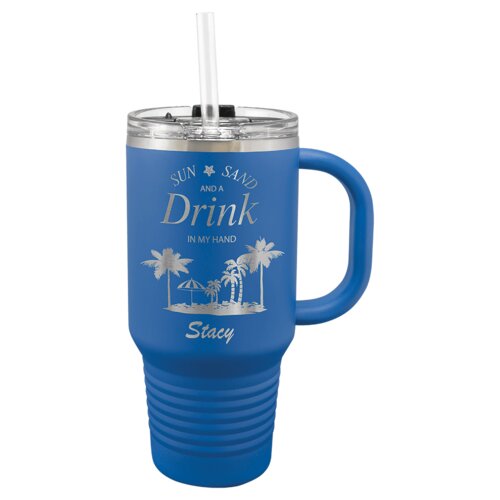 Royal Blue 32 oz. Polar Camel Travel Mug with Snap Lid and Straw Thumbnail