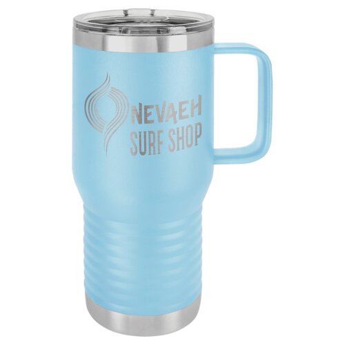 Light Blue Vacuum Insulated 20 oz. Polar Camel Travel Mug with Slider Lid Thumbnail