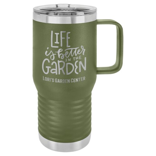 Olive Green Vacuum Insulated 20 oz. Polar Camel Travel Mug with Slider Lid Thumbnail