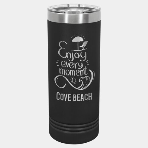 Black 22 oz. Polar Camel Skinny Tumbler with Slider Lid Thumbnail