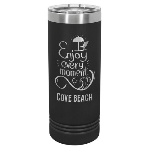 Black 22 oz. Polar Camel Skinny Tumbler with Slider Lid Thumbnail