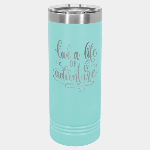 Teal 22 oz. Polar Camel Skinny Tumbler with Slider Lid Thumbnail