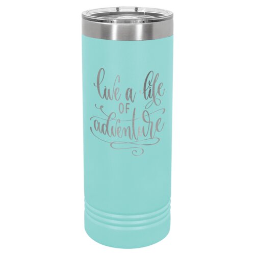 Teal 22 oz. Polar Camel Skinny Tumbler with Slider Lid Thumbnail