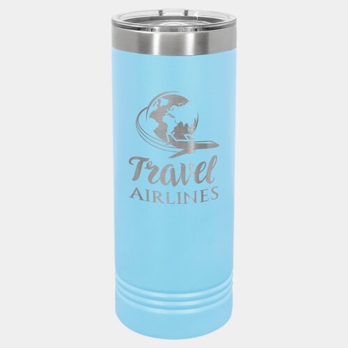 Light Blue 22 oz. Polar Camel Skinny Tumbler with Slider Lid Thumbnail