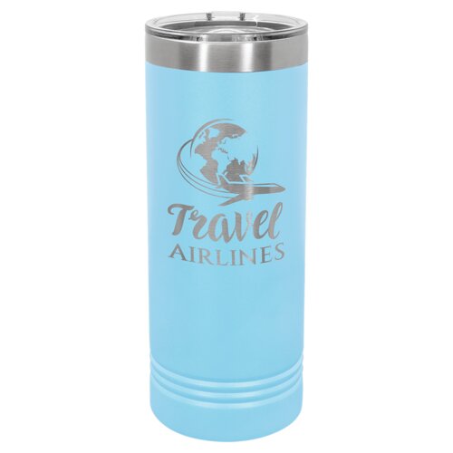 Light Blue 22 oz. Polar Camel Skinny Tumbler with Slider Lid Thumbnail