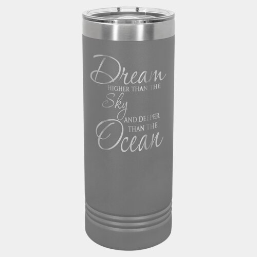 Dark Gray 22 oz. Polar Camel Skinny Tumbler with Slider Lid Thumbnail