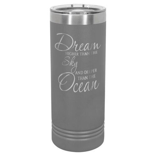 Dark Gray 22 oz. Polar Camel Skinny Tumbler with Slider Lid Thumbnail