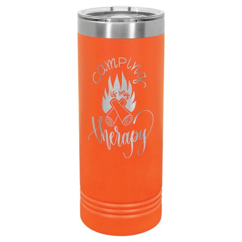 Orange 22 oz. Polar Camel Skinny Tumbler with Slider Lid Thumbnail