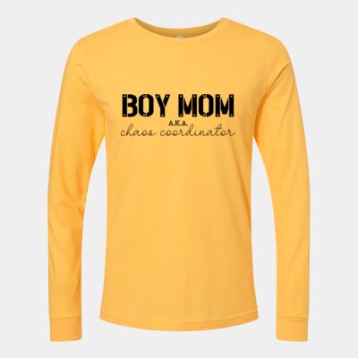 Boy Mom - Heather CVC Long Sleeve Tee Thumbnail