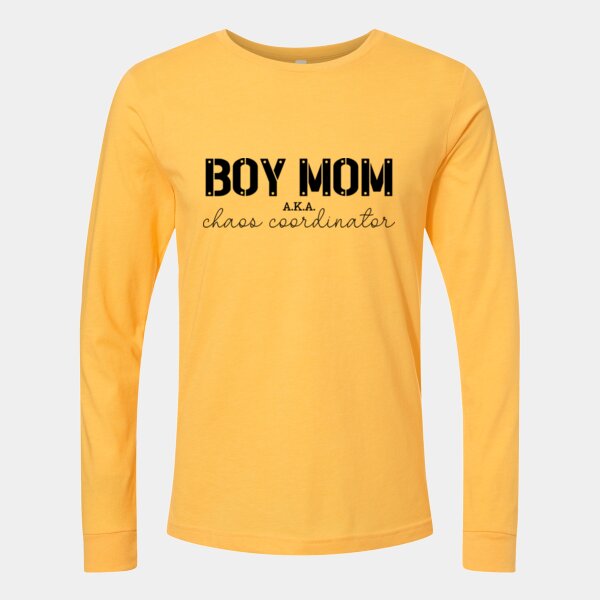 Boy Mom - Heather CVC Long Sleeve Tee Thumbnail