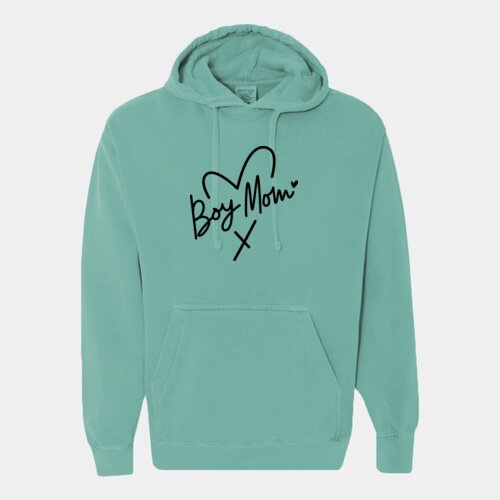 Boy Mom - Unisex Garment-Dyed Hooded Sweatshirt Thumbnail
