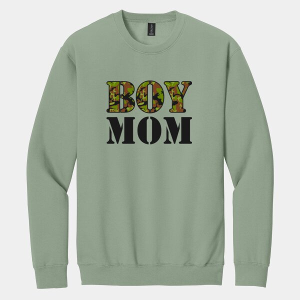 Boy Mom Camo - Softstyle ® Crewneck Sweatshirt Thumbnail