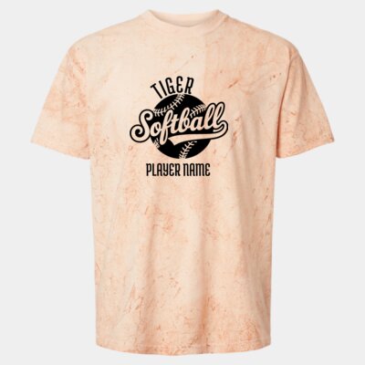 Custom Softball Name  - Unisex Colorblast™ Heavyweight T-Shirt Thumbnail