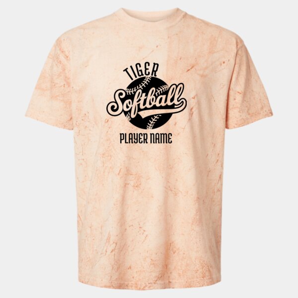 Custom Softball Name  - Unisex Colorblast™ Heavyweight T-Shirt Thumbnail