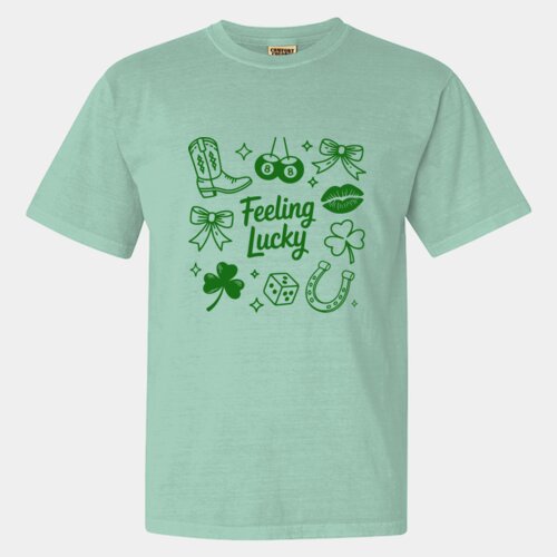 Feeling Lucky (dark) - Garment-Dyed Heavyweight T-Shirt Thumbnail