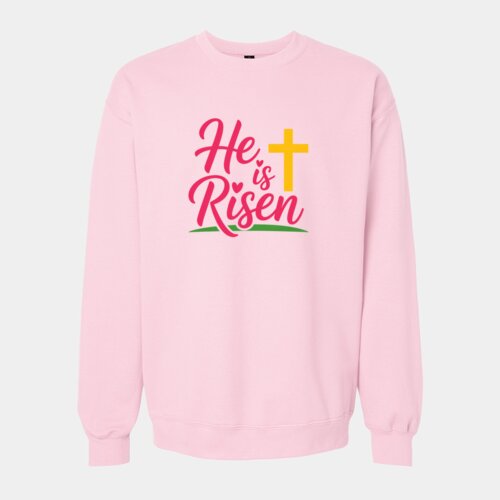 He Is Risen  - Softstyle® Midweight Crewneck Sweatshirt Thumbnail