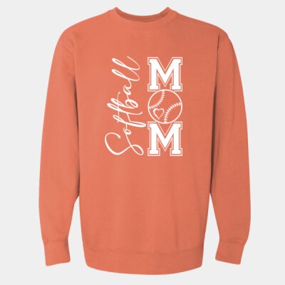 Softball Mom - Unisex Garment-Dyed Crewneck Sweatshirt Thumbnail