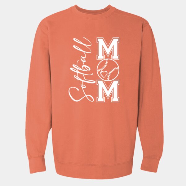 Softball Mom - Unisex Garment-Dyed Crewneck Sweatshirt Thumbnail