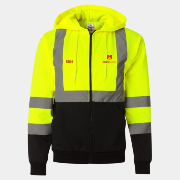 Midwest Grease - Unisex Hi-Vis Full-Zip Hooded Sweatshirt Thumbnail