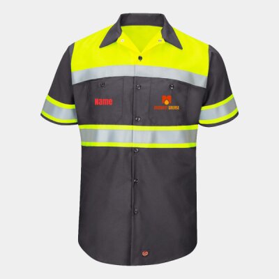 Midwest Grease Hi-Visibility Colorblock Ripstop Short Sleeve Work Shirt Thumbnail