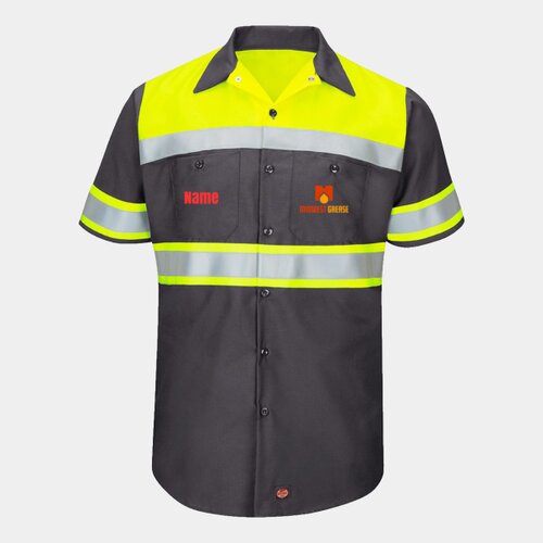 Midwest Grease Hi-Visibility Colorblock Ripstop Short Sleeve Work Shirt Thumbnail