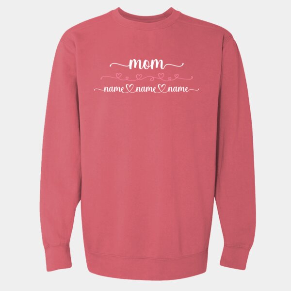CUSTOM Mom - Unisex Garment-Dyed Crewneck Sweatshirt Thumbnail