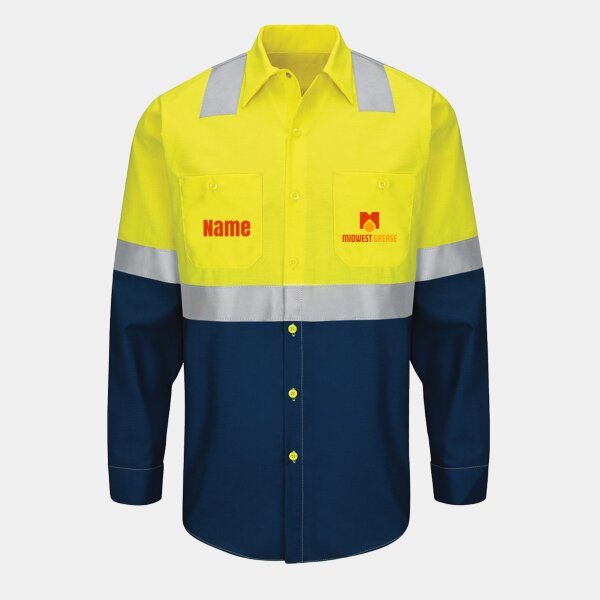 Midwest Grease - Men's Enhanced & Hi-Visibility Long Sleeve Work Shirt Thumbnail