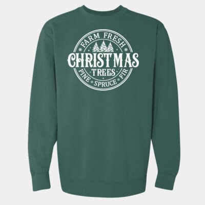 Farm Fresh Christmas Trees - Unisex Garment-Dyed Crewneck Sweatshirt Thumbnail