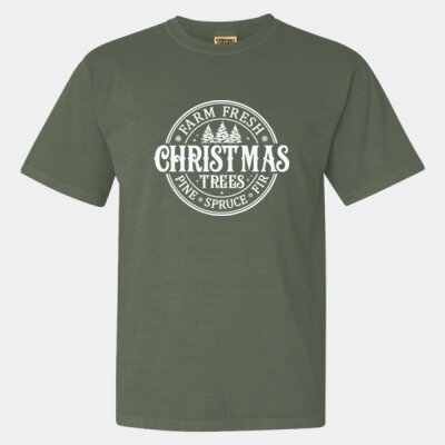 Farm Fresh Christmas Trees - Garment-Dyed Heavyweight T-Shirt Thumbnail