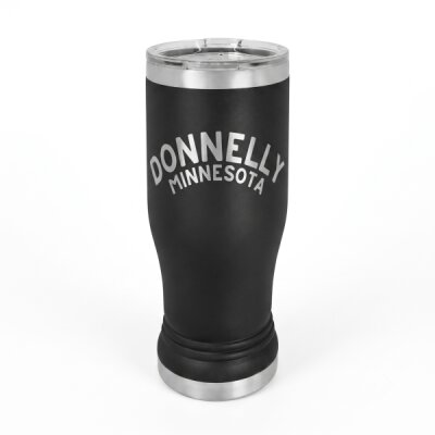 Donnelly 14 oz. Black Pilsner Tumbler with Standard Lid Thumbnail