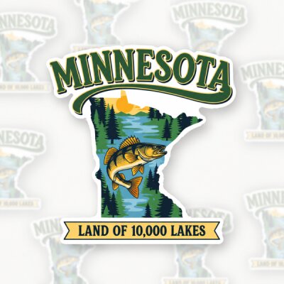 Minnesota 10,000 Lakes Sticker Thumbnail