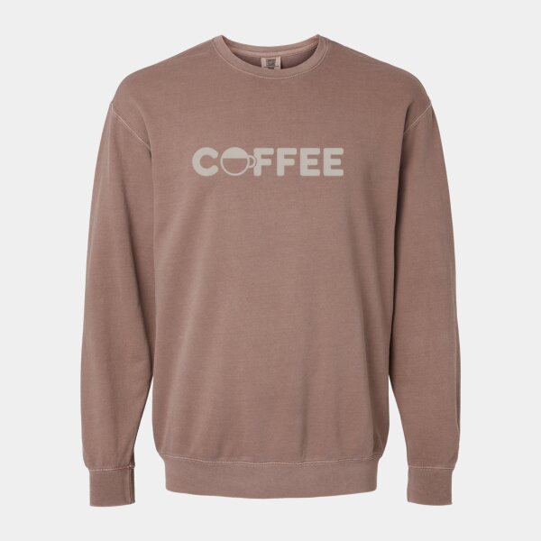 Cofee Basic Garment-Dyed Lightweight Fleece Crew Thumbnail