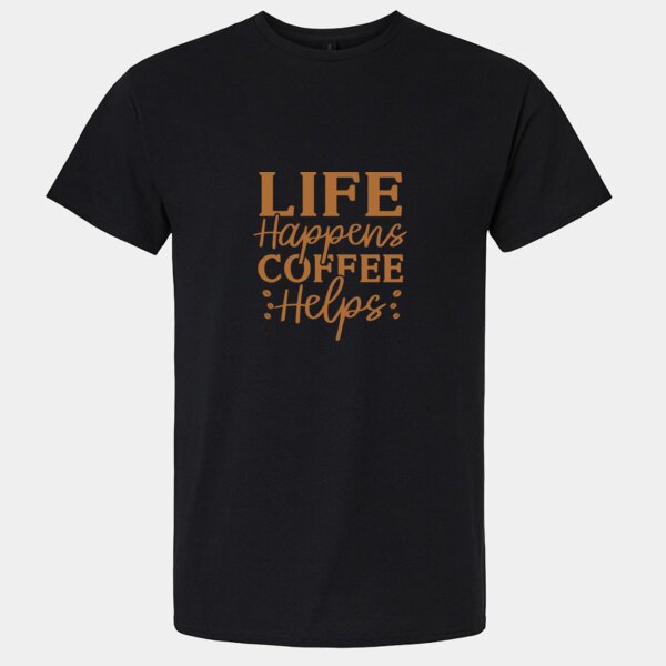 Life Happens, Coffee Helps Light Cotton T Thumbnail