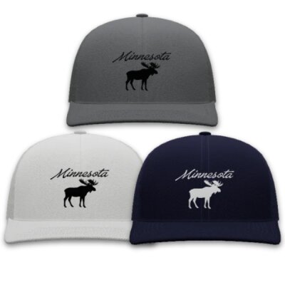 Minnesota Moose Embroidered Trucker Snapback Hat Thumbnail