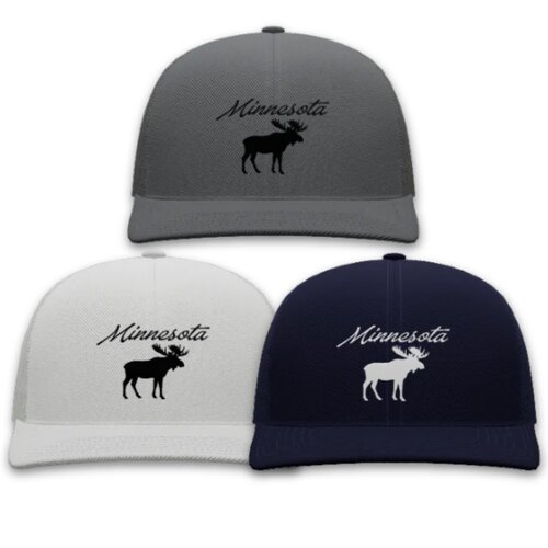 Minnesota Moose Embroidered Trucker Snapback Hat Thumbnail