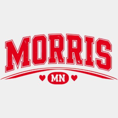 Bold Red Text  MORRIS  With Distressed Texture Design Thumbnail